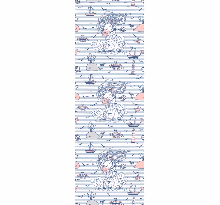 Nautisch zeemeermin thema babykamer behang - TenStickers