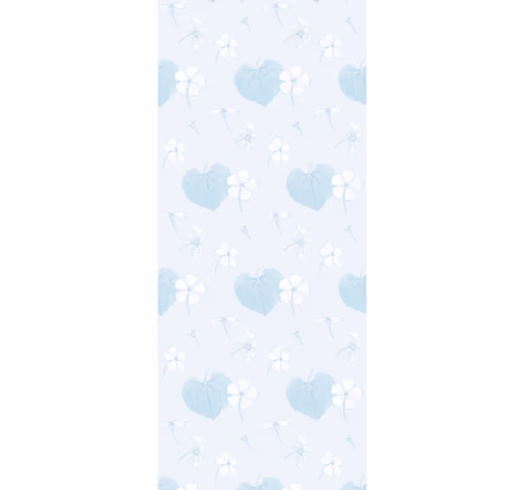 Blauw zacht motief behang bloemen - TenStickers