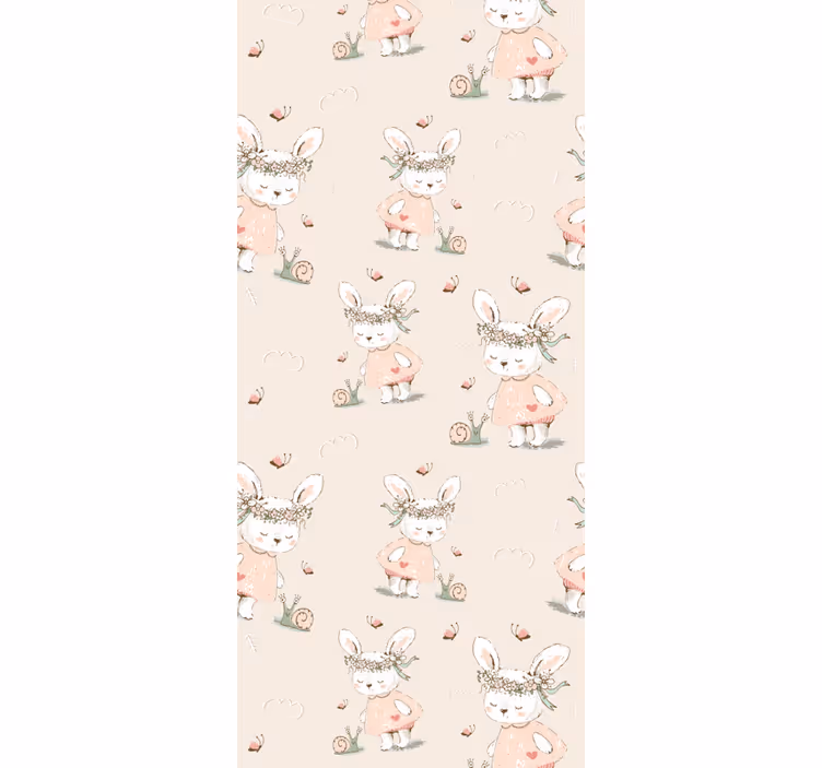 Mythisch konijnenmotief babykamer behang - TenStickers