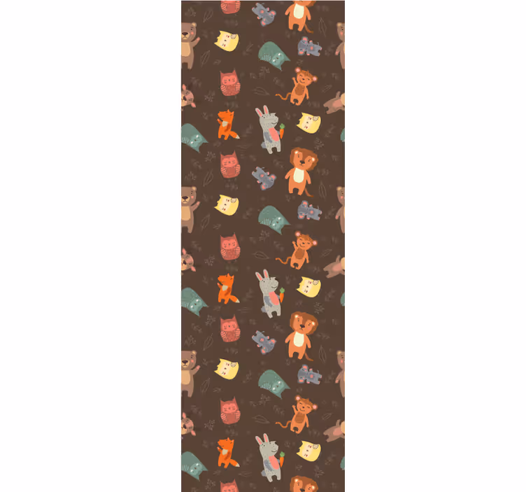 Beelden van dieren die spelen babykamer behang - TenStickers