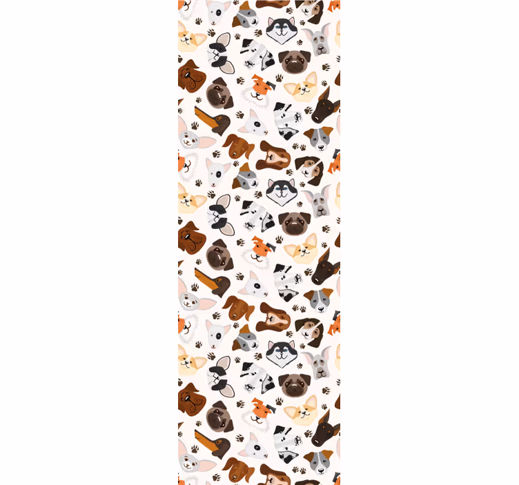 Speelse hondenillustraties behang honden - TenStickers