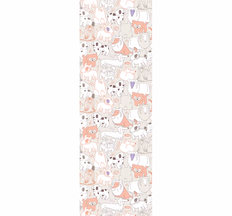 Speelse puppy's muurschildering dieren behang - TenStickers