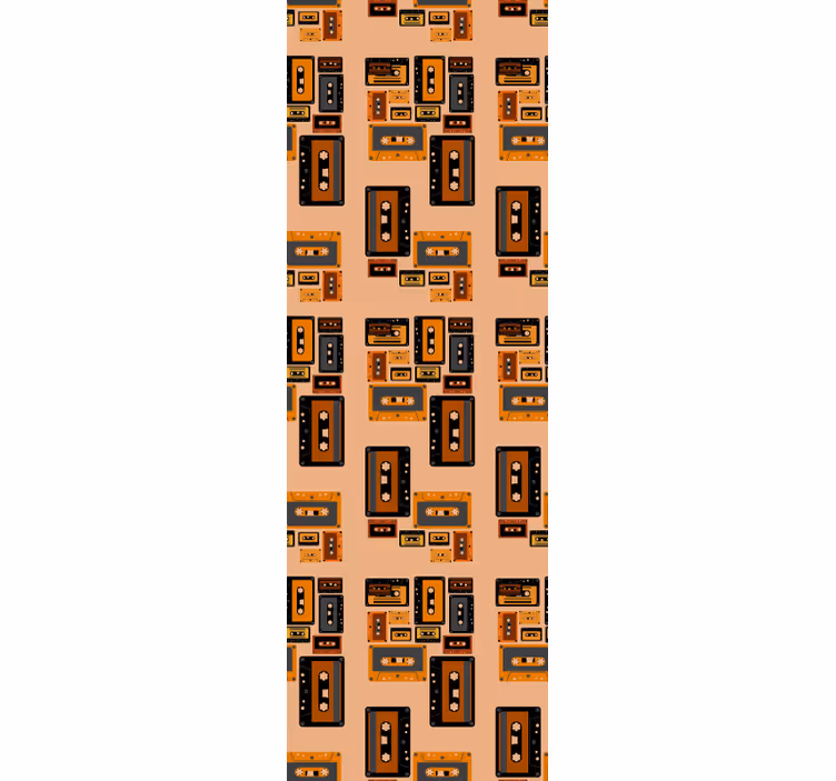Retro cassettebandje behang kunst - TenStickers