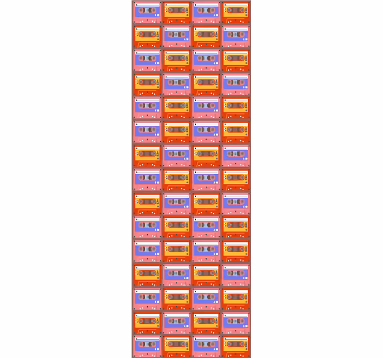 Vintage behang retro cassette array - TenStickers