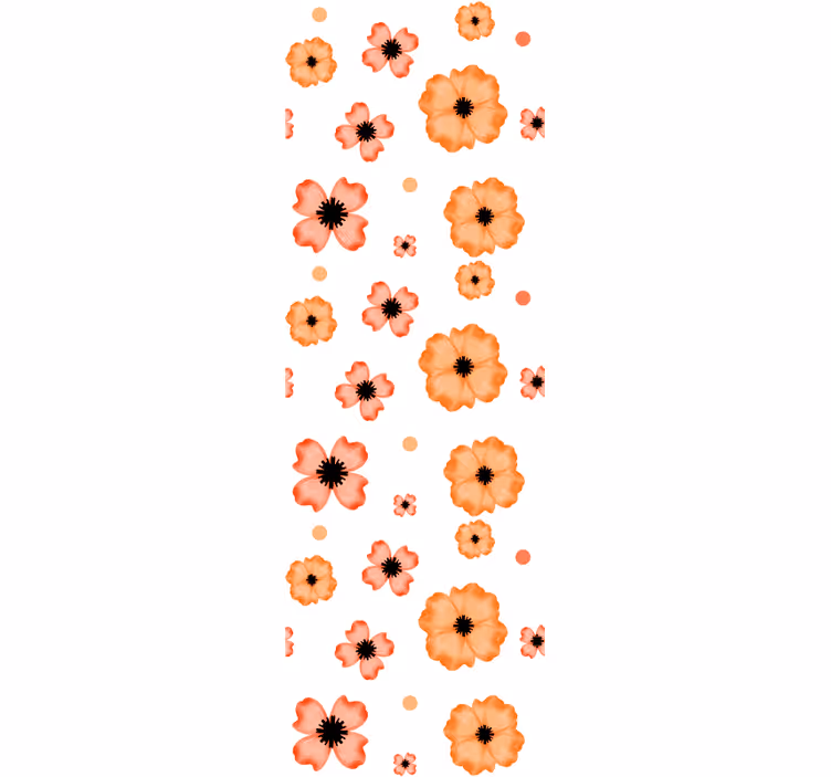 Klaprozen patroon behang bloemen - TenStickers