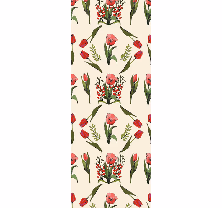 Compositie van een bos bloemen behang hoofd slaapkamer - TenStickers
