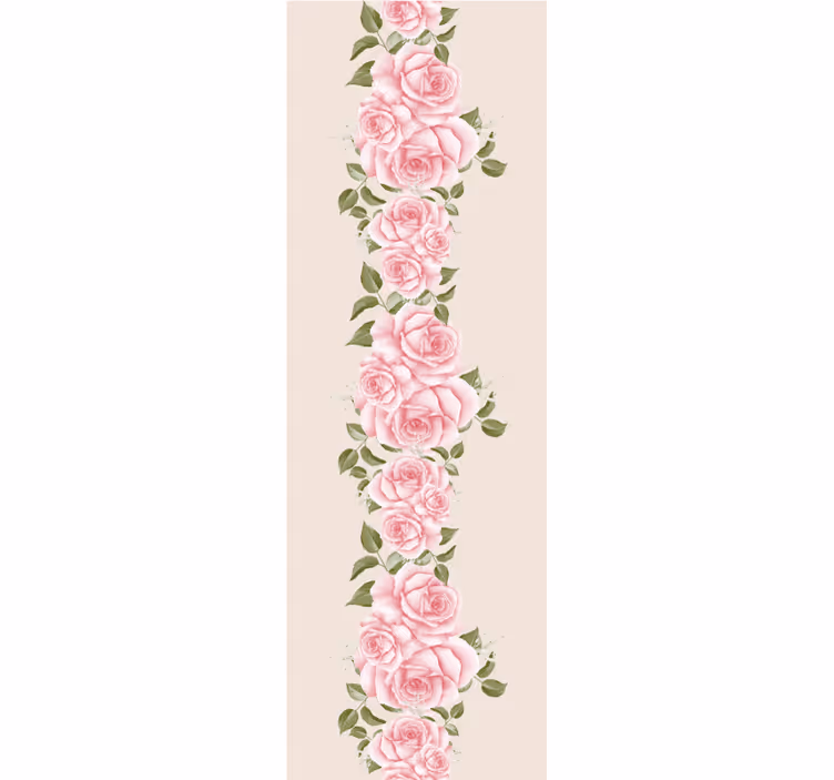 Bloemenstreep accent behang bloemen - TenStickers