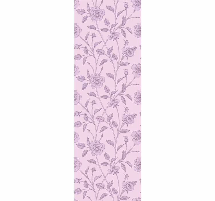 Lavendel bloemenpatroon behang bloemen - TenStickers