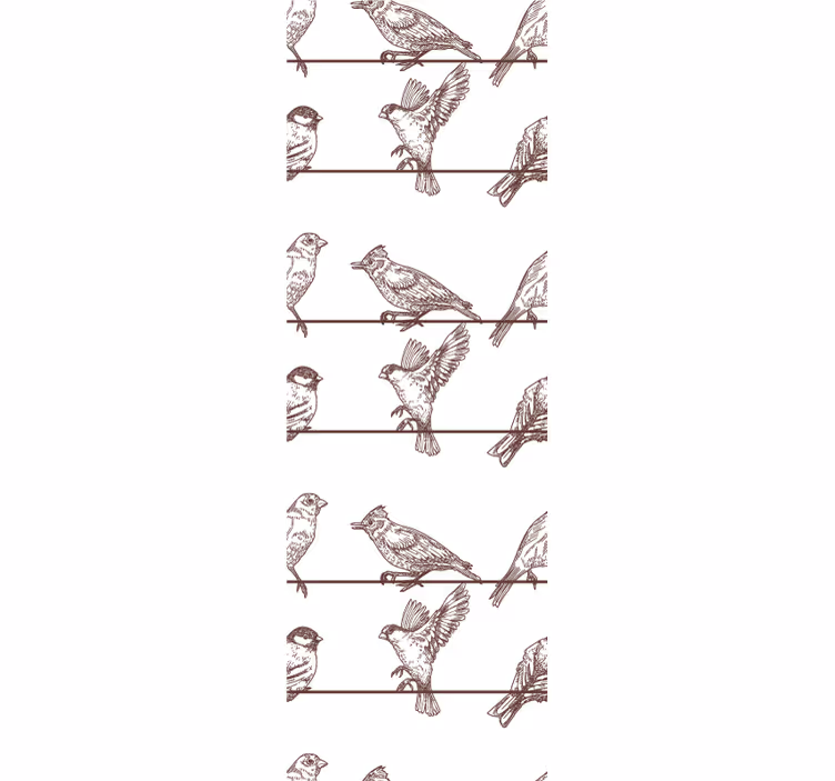 Neerstrijken vogel patroon behang vogels - TenStickers