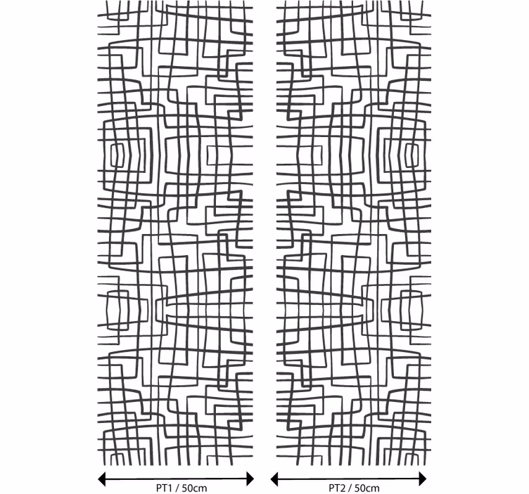 Abstract lijnenpatroon behang eetkamer - TenStickers