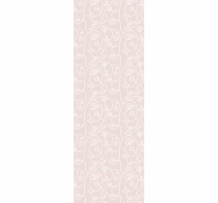 Behang kunst abstracte gezichtspatronen - TenStickers