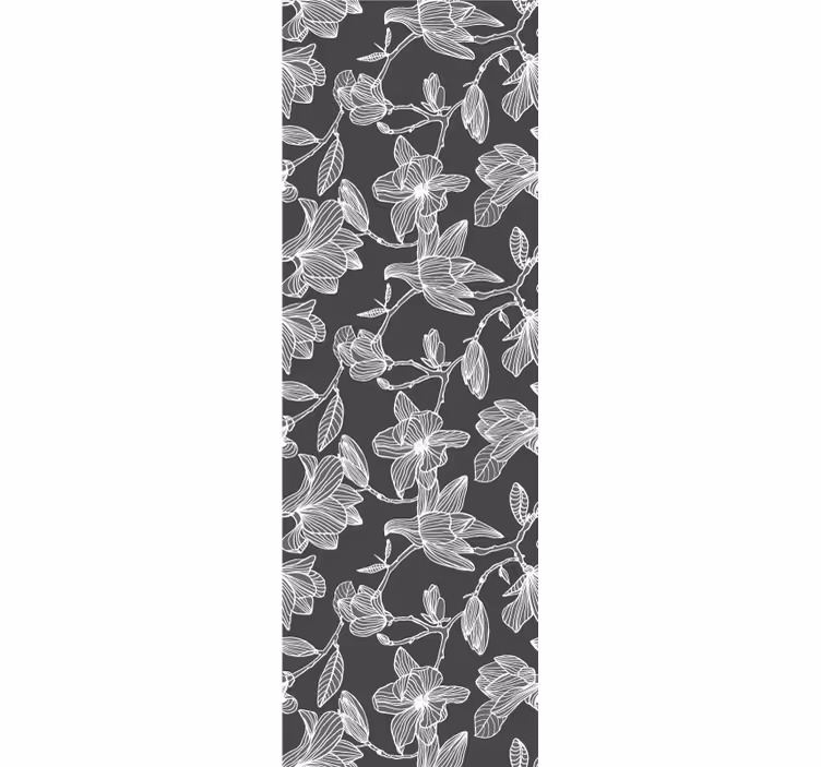 Bruine bloesemcompositie behang bloemen - TenStickers