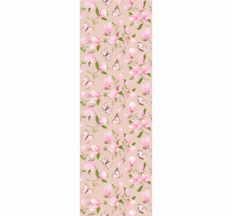 Magnolia's en vlinders behang bloemen - TenStickers
