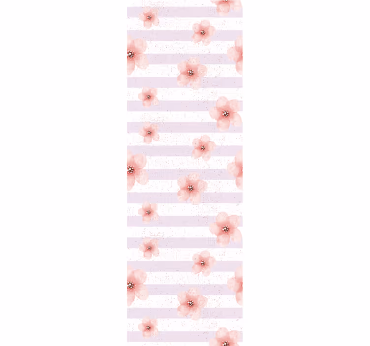 Kersenbloesem strepen behang bloemen - TenStickers