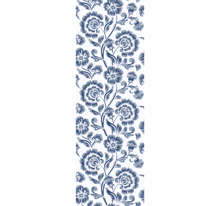 Marine grijs patroon behang bloemen - TenStickers