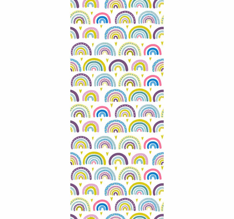 Gekleurd regenboogpatroon behang kinderkamer - TenStickers