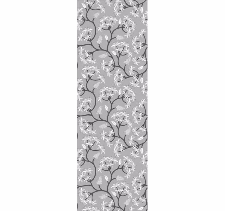 Grijs takkenpatroon behang bloemen - TenStickers