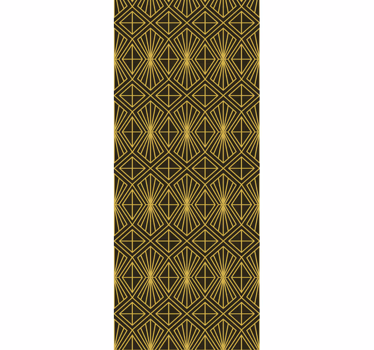 Geometrisch art deco patroon in goud - TenStickers