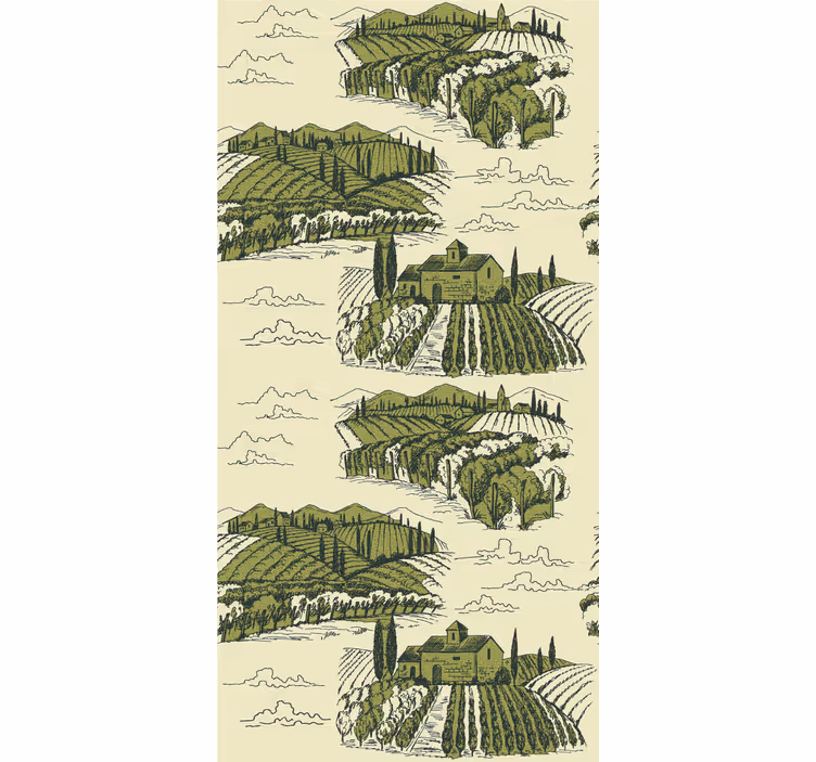 Wijngaardlandschap natuur behang - TenStickers