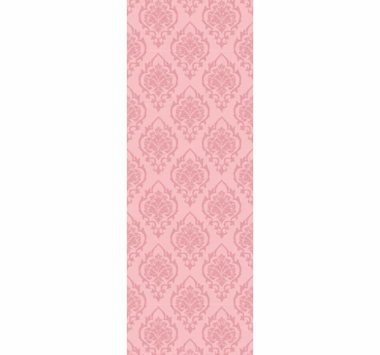 Roze bloemenpatroon behang barok - TenStickers