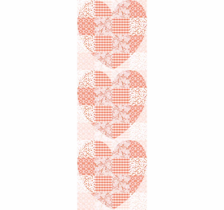Hart patchwork patroon behang bloemsierkunst - TenStickers