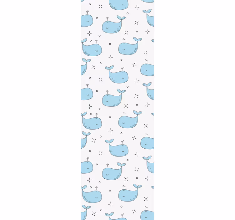 Blauwe baby walvissen behang kinderkamer - TenStickers