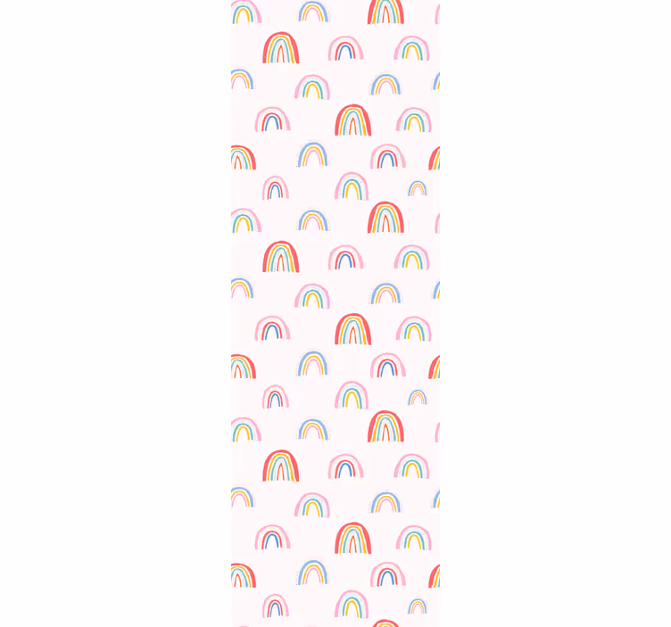Kleurrijke regenboogpatronen behang kinderkamer - TenStickers