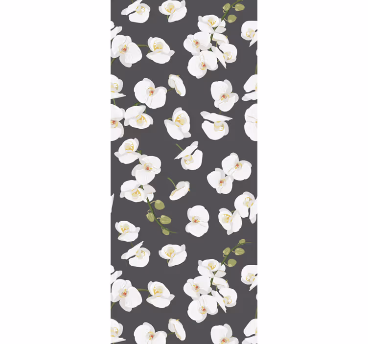 Bloemen behang Witte orchideeën - TenStickers