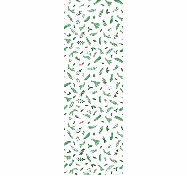 Feestelijke bladpatronen behang kerst - TenStickers