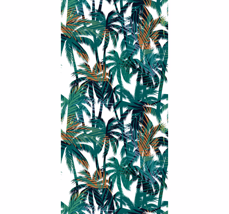 Groene en witte palmbomen behang jungle - TenStickers
