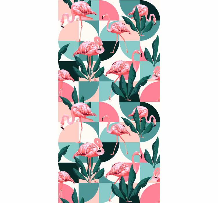 Flamingo tropisch patroon behang jungle - TenStickers