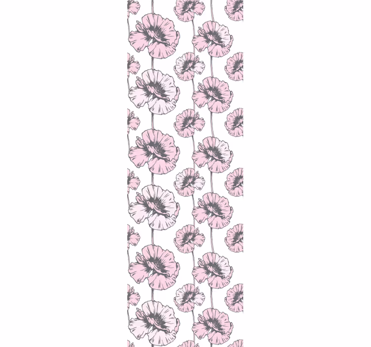 Roze eenvoudig patroon behang bloemen - TenStickers