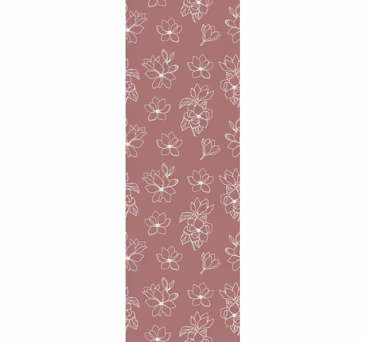 Delicate kastanjebruine kleur behang bloemen - TenStickers