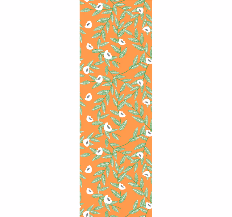 Botanische bladcompositie behang bloemen - TenStickers