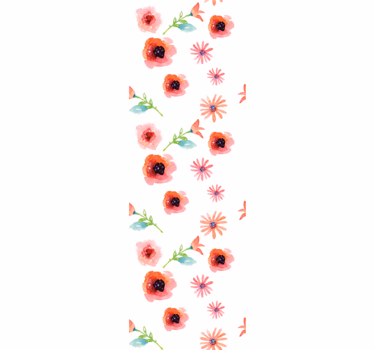 Eenvoudig roze bloemenpatroon behang bloemen - TenStickers