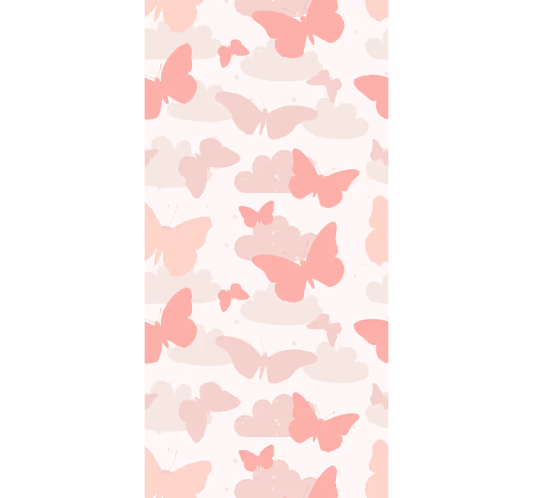 Wolkenpatroon vlinders behang - TenStickers