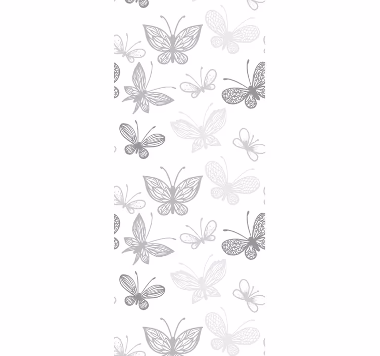 Elegant grijs patroon vlinders behang - TenStickers