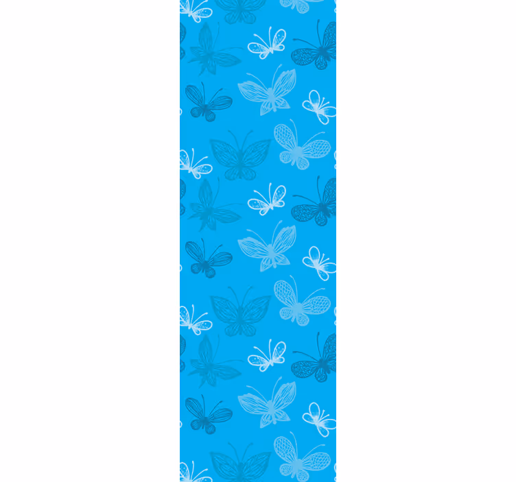 Blauw vliegend patroon vlinders behang - TenStickers