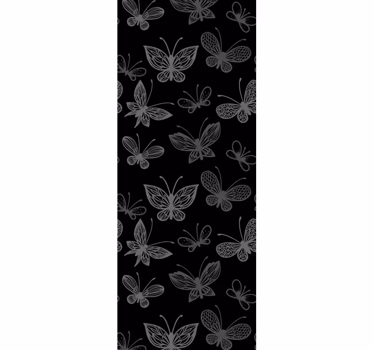 Elegante zwarte silhouetten vlinders behang - TenStickers