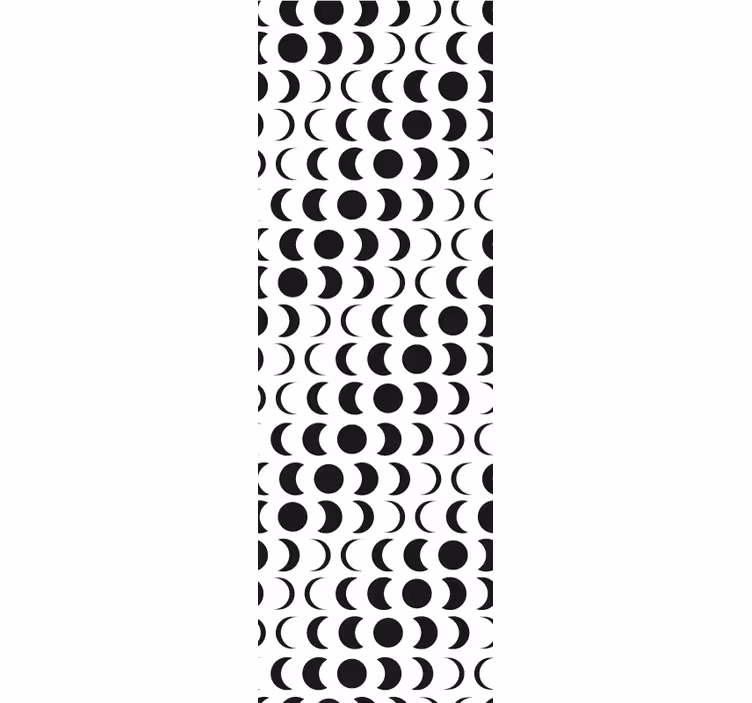 Zwart cirkelvormig patroon geometrisch behang - TenStickers
