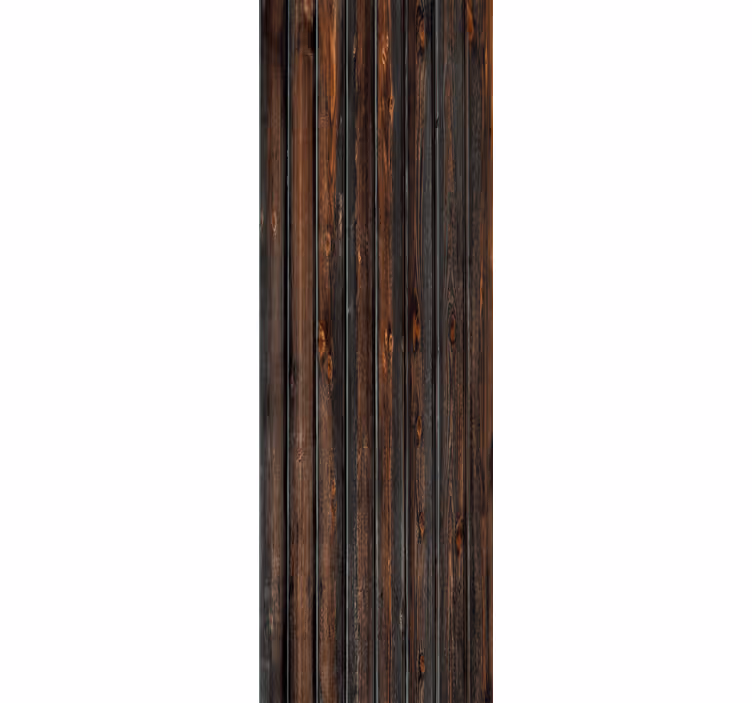 Elegante donkerbruine panelen hout behang - TenStickers