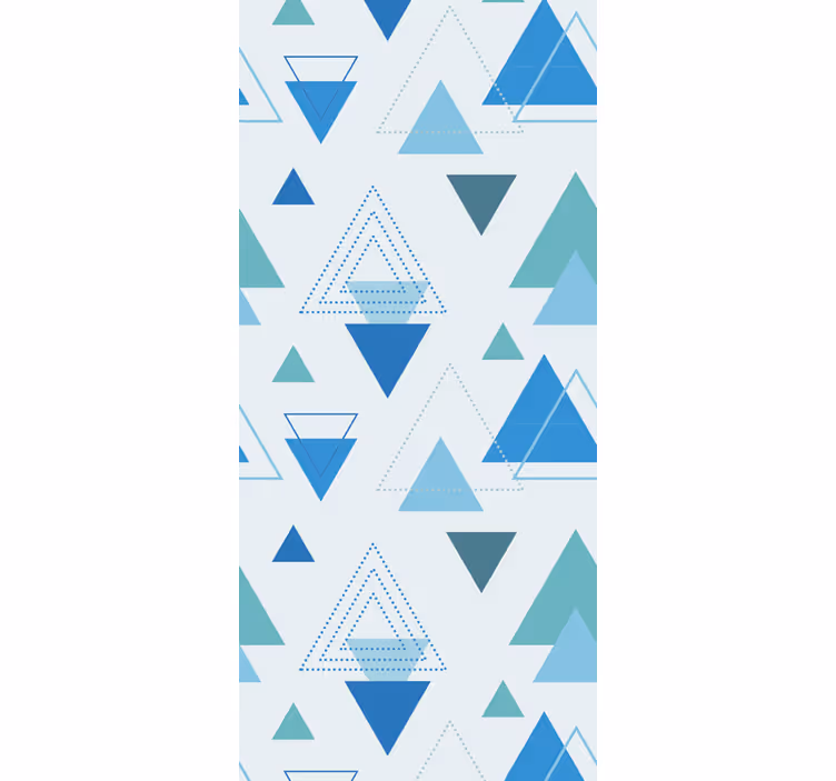 Blauwe moderne vormen behang driehoeken - TenStickers