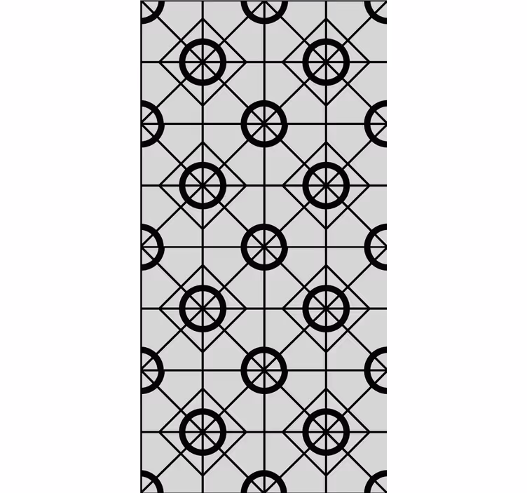 Geometrisch zwart patroon tegels behang - TenStickers