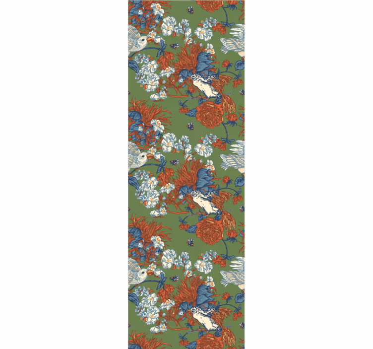 Behang bloemen vogels tussen bloemen - TenStickers