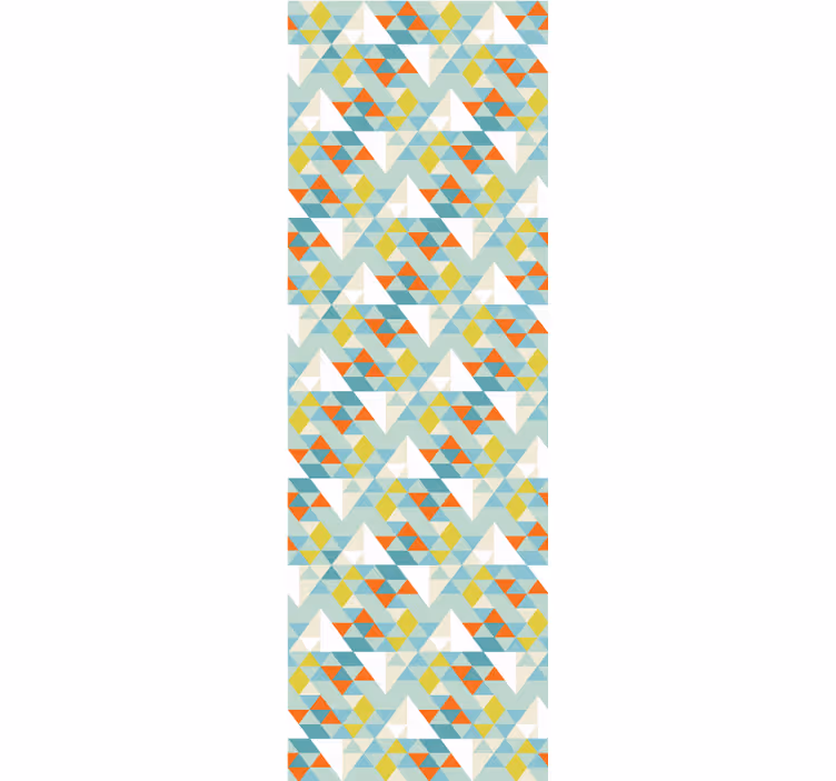 Blauw afgerond motief behang driehoeken - TenStickers