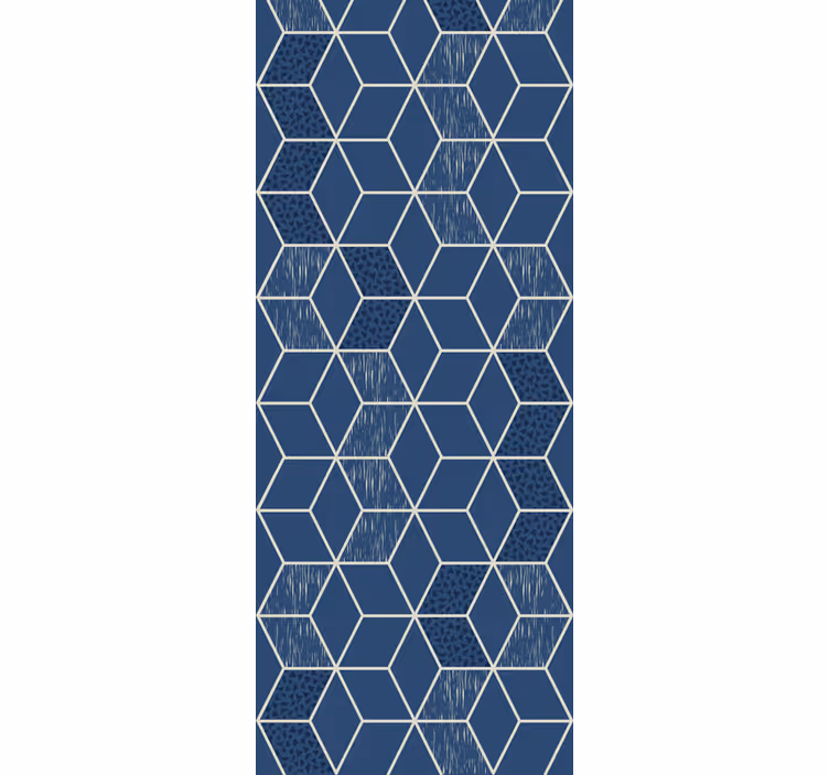 Blauwe honingraatvorm woonkamer behang - TenStickers