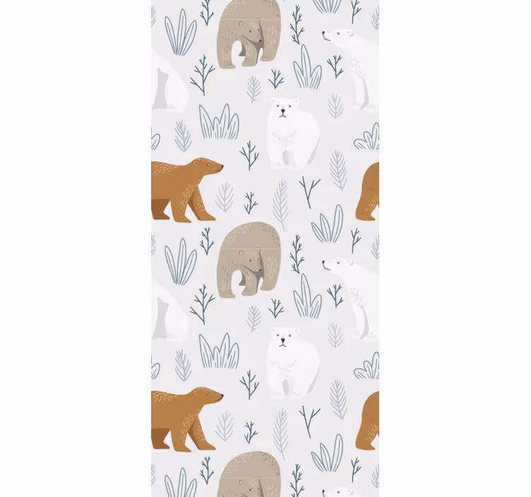 Bruin en ijsbeerpatroon dieren behang - TenStickers