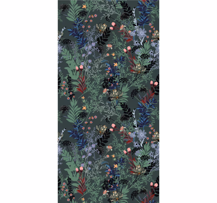 Nacht jungle behang bloemen - TenStickers
