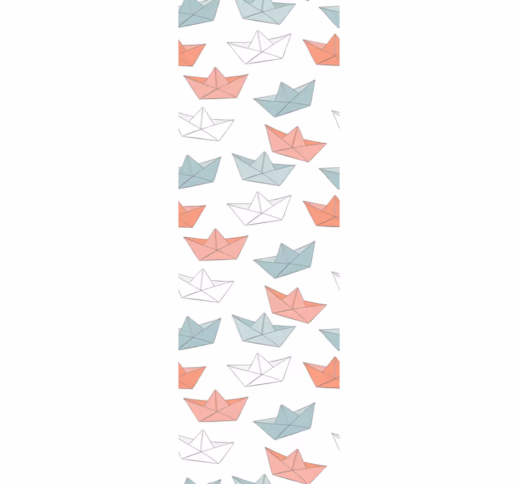Origami boot patroon behang kinderkamer - TenStickers