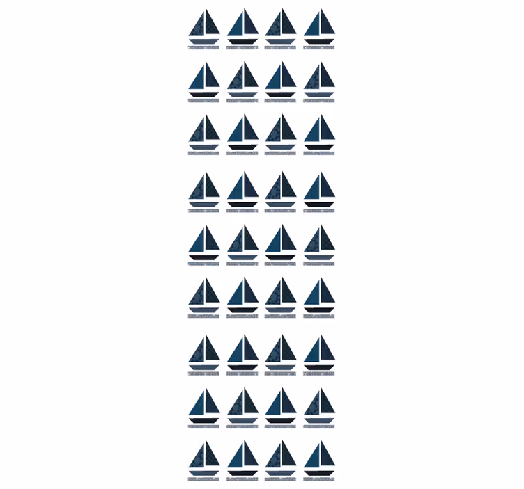 Zeilboot patroon gepersonaliseerd behang - TenStickers